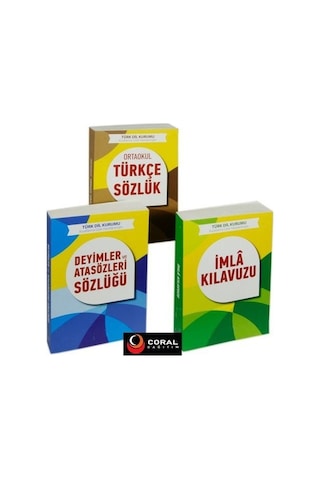 T.D.K. Uyumlu Ortaokul Türkçe Sözlük Deyimler ve Atasözleri Sözlüğü İmla Klavuzu Seti - 3 Kitap Takım - Coral Dağıtım