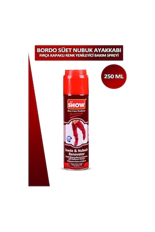 Bağcık + Show Fırça Kapaklı Süet Ve Nubuk Renk Yenileyici Bakım Spreyi 250 Ml Set 001
