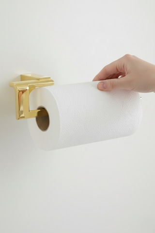 Tema Premium Kağıt Havluluk Altın Paslanmaz Mutfak Rulo Askısı Lüks Banyo Aksesuarı 5 Yıl Garanti Altın