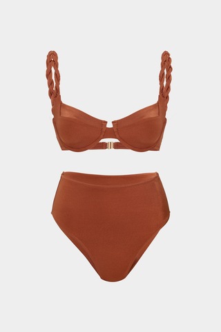Açelyaokcu Premium Frıgg Fit Kadın Yüksek Bel Bikini Altı Kiremit