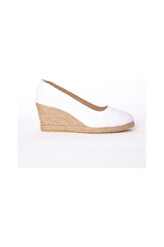 Star Tombis Beyaz Keten Espadril Dolgu Topuk