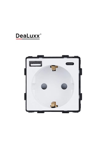 Dealuxx Elektrik Prizi Usb Ve Type-c İle, Süper Hızlı, Beyaz 196495694