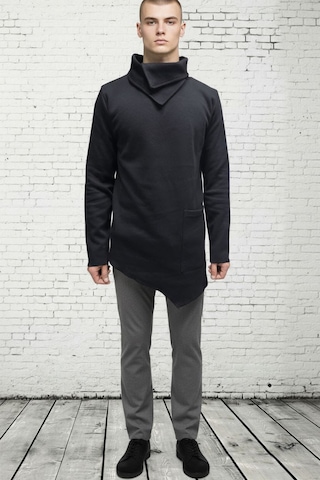 Şal Yaka Cep Detaylı Erkek Sweatshirt Sİyah
