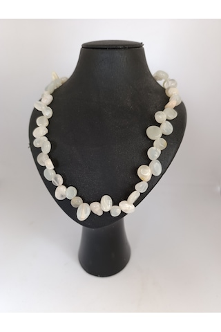 Orjinal Aytaşı Kolye/ Doğaltaş Kolye-1001 Bej