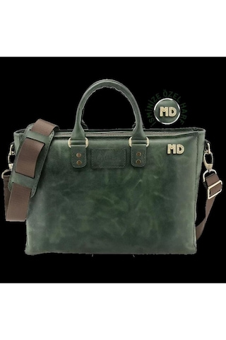 İsme Özel Günlük Kullanım El Omuz Evrak Laptop Çantası - %100 Deri - Ac09004 - Haki-128587 Siyah