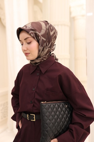 Silk Home Twill İpek Eşarp 11462-07 Kahverengi, Vizon