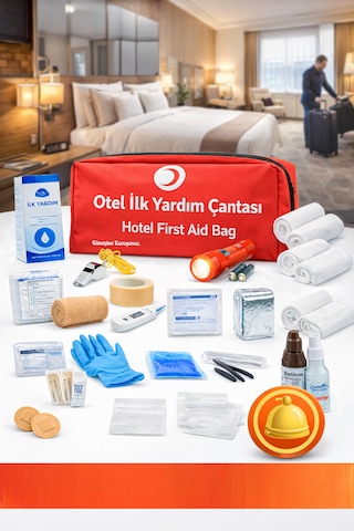 Otel Pansiyon İlk Yardım Çantası, Resepsiyon, Plaj İlk Yardım Çantası Yönetmeliğe Uygun 35 Parça