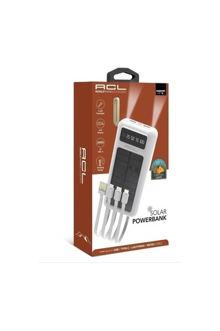 Acl Güneş Enerjili Solar 20.000 Mah 4lü Kablolu Led+fenerli Powerbank