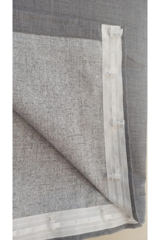 Ceylan Home Balkon Perdesi Brandası Kuş Gözü Seçenekli Düz Gri Gri