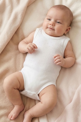 Bebegen Unisex Beyaz Raporlu Kısa Kol Çıtçıtlı Body Zıbın Çok Renkli