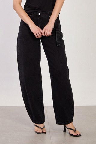 Barrels And Oıl Kadın J91 Kuşaklı Baggy Jean Pantolon - Siyah Siyah