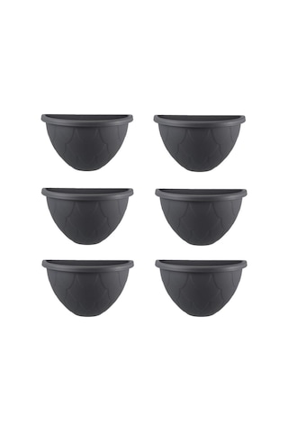 Omnipazar So-dd03 Dekoratif Damla Duvar Saksı 3.4 Litre Antrasit 6 Adet