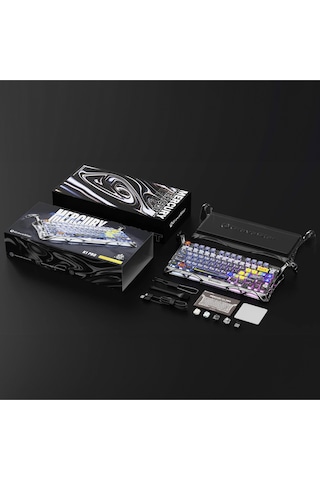 Gravastar Mercury K1 Pro Rgb Kablosuz Mekanik Gaming Klavye, Alüminyum Çerçeveli, İngilizce Q, Uzay