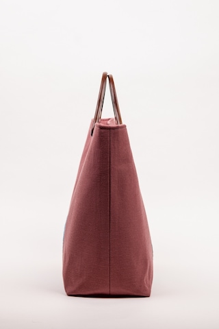 Fabric Craft Bag El Çantası Pembe Duck Kumaş Ahşap Saplı Lila - Pembe