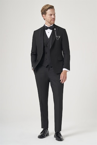 İmza Siyah 6 Drop Slim Fit Esnek Yelekli Damatlık 1001260393