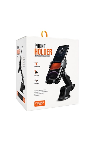 Powerway Tt13 Ayarlanabilir Evrensel Araç İçi Vantuzlu Cam Torpido Telefon Tutucu A