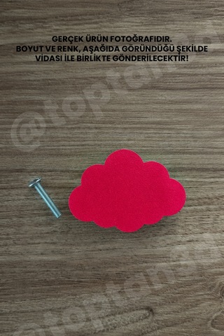 3 Adet - Kırmızı Bulut Dolap Kulpu, Modern Mobilya Kulpu, Bulut Kulp Kulp Vidası Dahildir Sarı