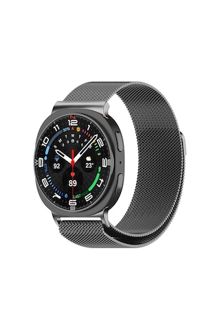 Adige Samsung Uyumlu Galaxy Watch 8 44mm Kordon Metal Hasır