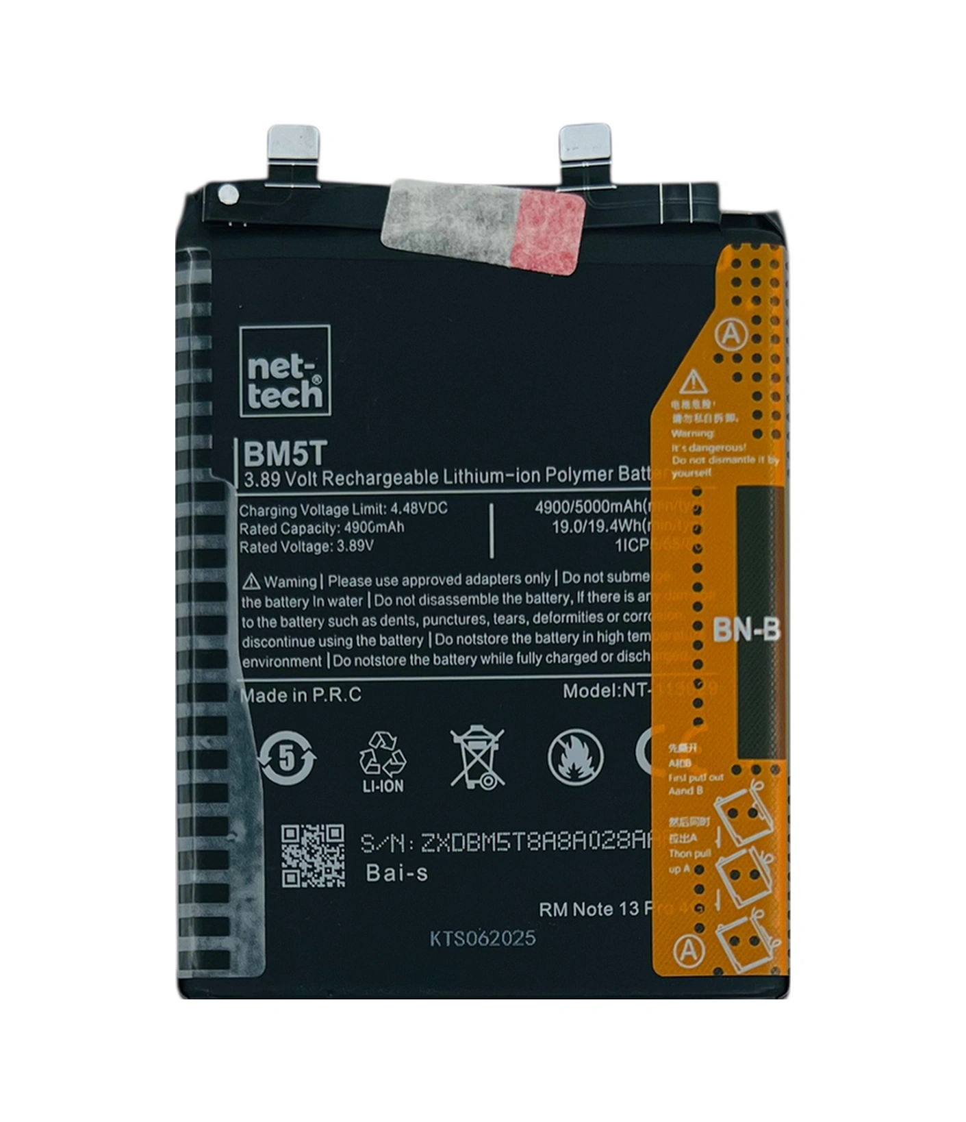 Teknonet Xiaomi Redmi Note 13 Pro 4g Uyumlu Nettech Bm5t 5000 Mah Batarya - Siyah