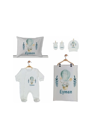 Pia Baby Gl 2013 İsme Özel Balonlu Beşli Tulum Set Mavi