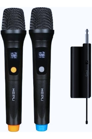 Hepu Hp-m001 Çift El Uhf Kablosuz Telsiz Mikrofon