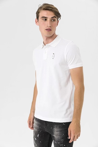 Farm Animals Polo Yaka Penguen Nakış Detaylı Erkek T-shirt Beyaz
