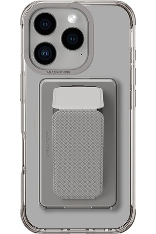 Apple Uyumlu iPhone 16 Pro Kılıf Magsafe Özellikli Standlı Kartlıklı Set Amazingthing Omni Adventure Serisi Gri