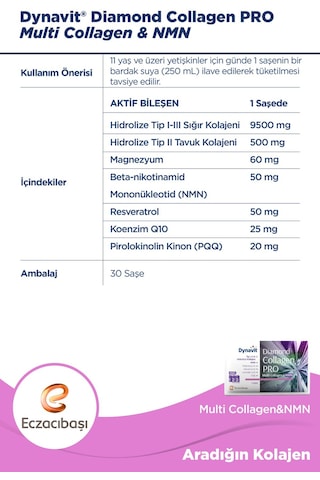 Dynavit Diamond Nmn Collagen Pro 30 Saşe