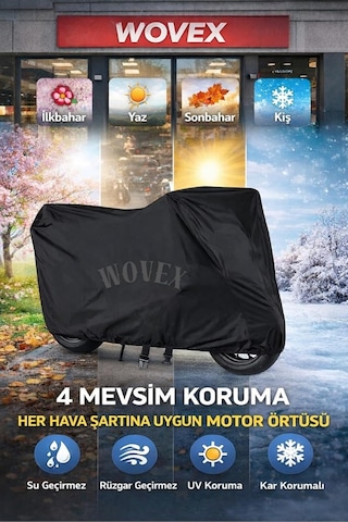 Honda Nx 500 İle Uyumlu Motosiklet Brandası,arka Çanta Uyumlu Motor Branda,siyah Genel