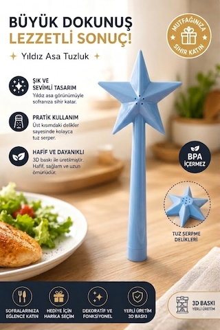 3d Baskı Sihirli Değnek Tuzluk Ve Baharatlık Magic Wand Salt Shaker Çok Renkli