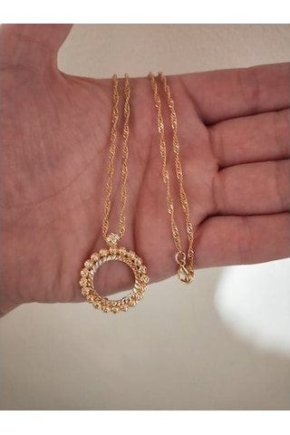 Çeyrek Dorika 22ayar Altın Kaplama Kolye 55cm Zincir