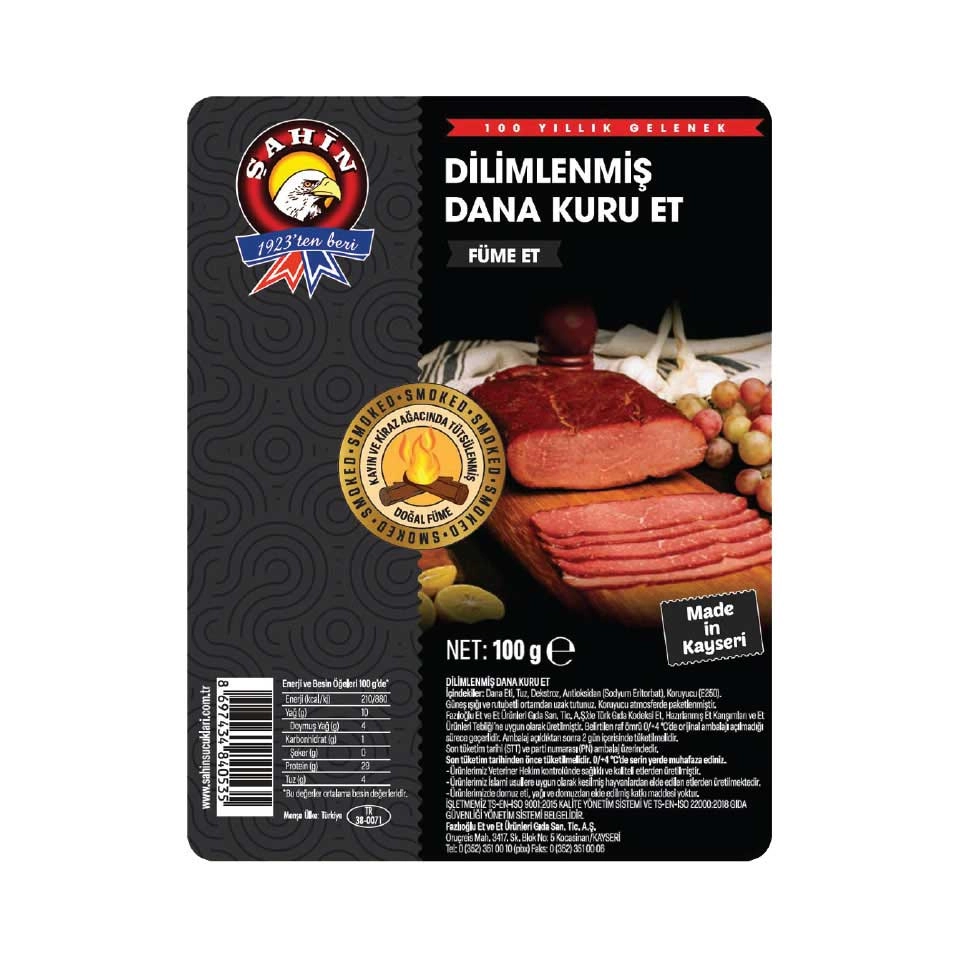 Şahin Dilimlenmiş Kuru Et 100gr