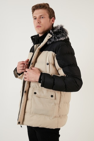 Buratti Slim Fit Çıkarılabilir Suni Tüylü Kapüşonlu Şişme Erkek Mont 5760076 Siyah-Taş