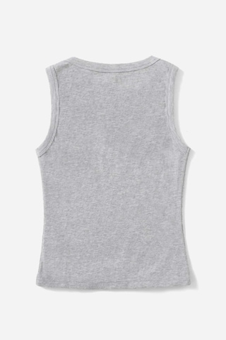 Merry See Düz Renk Kadın Kolsuz Bluz Crop Top Gri