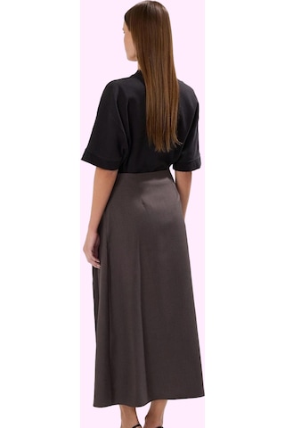 Frm Kadın A Line Maxi Etek 100% Polyester Dokuma Kumaş Ramadan Koleks Antrasit