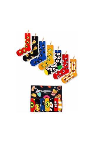 Carnaval Socks 7'li Carnaval Renkli Tasarım Çorap Set 1027 Renkli