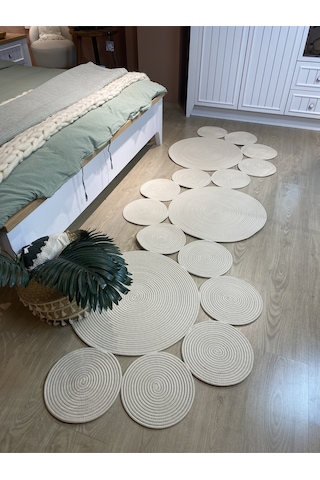 Mavaux Snake Hasır Jüt Bej Yolluk Halı Kilim Krem