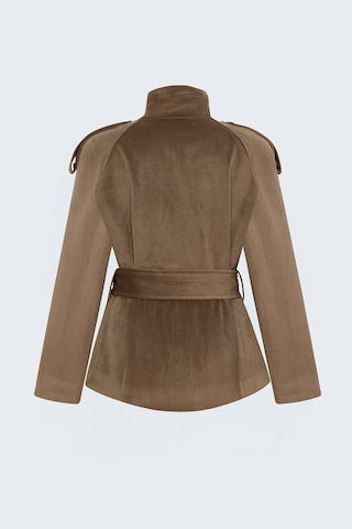 Sateen Kadife Kısa Ceket - Camel-138108