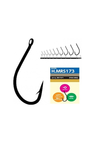 Hayabusa Hmrs 173 Delikli Dövme Olta İğnesi 15'li Paket Black Nikel No : 1/0