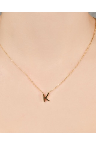 Lekka Design Kadın Kararmaz Çelik Takı K Harf Kolye