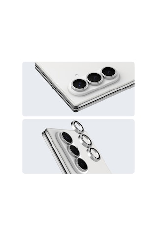 Samsung Uyumlu Galaxy Z Fold 7 Youngkit Alloy Parlama Önleyici Kamera Lens Koruyucu Aparatlı Gümüş