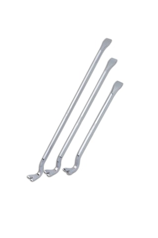 Krom Kaplamalı Sökü Demiri 45cm 60 Cm 75 Cm Kancalı Manivela Levye 3 Lü Set