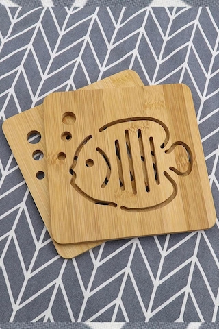 Nishev 2'li Bambu Lüx Balık Desenli Kare Nihale