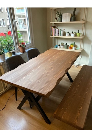 Deryawood Doğal Ahşap Yemek Masası-70x180