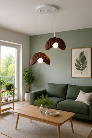 Lotus Çiçek Tasarım 2'li Sarkıt Avize - Modern Tasarım Gece Lambası İç Dış Ortama Uygun - 25 Cm - Kahverengi Lotus Çiçek Tasarım 2'li Sarkıt Avize - Modern Tasarım Gece Lambası İç Dış Ortama Uygun - 25 Cm - Kahverengi