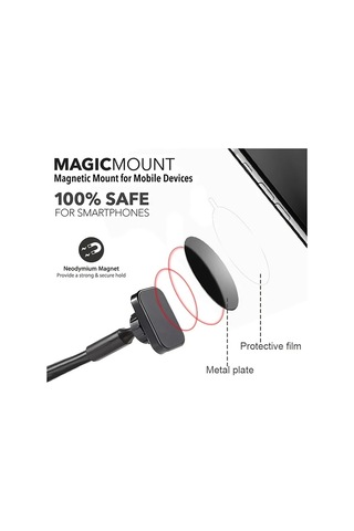 Xuweiwei Siyah Evrensel Telefon Araba Tutucu Uzun Kol Mobil Stand Destek Braketi Mıknatıslı Montaj