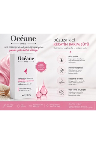 Oceane Paris Pirinç Proteinli Düzleştirici Keratin Bakın Sütü