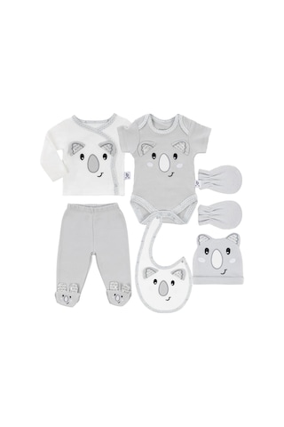 Gezenbebe Hero Bebek Hastane Çıkış Seti 6 Parça Gri