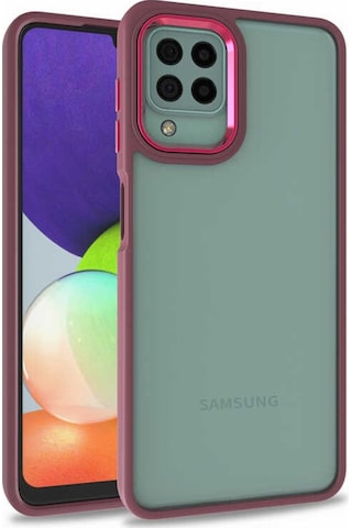 Galaxy A22 4G Kılıf Zore Flora Buton,Kenar Çevresi Renkli Kılıf