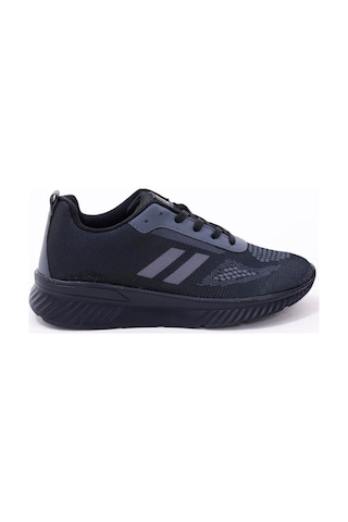 Dijital Baskılı Unisex Siyah Sneaker - Füme Desenli Günlük Ayakkabı Siyah-füme